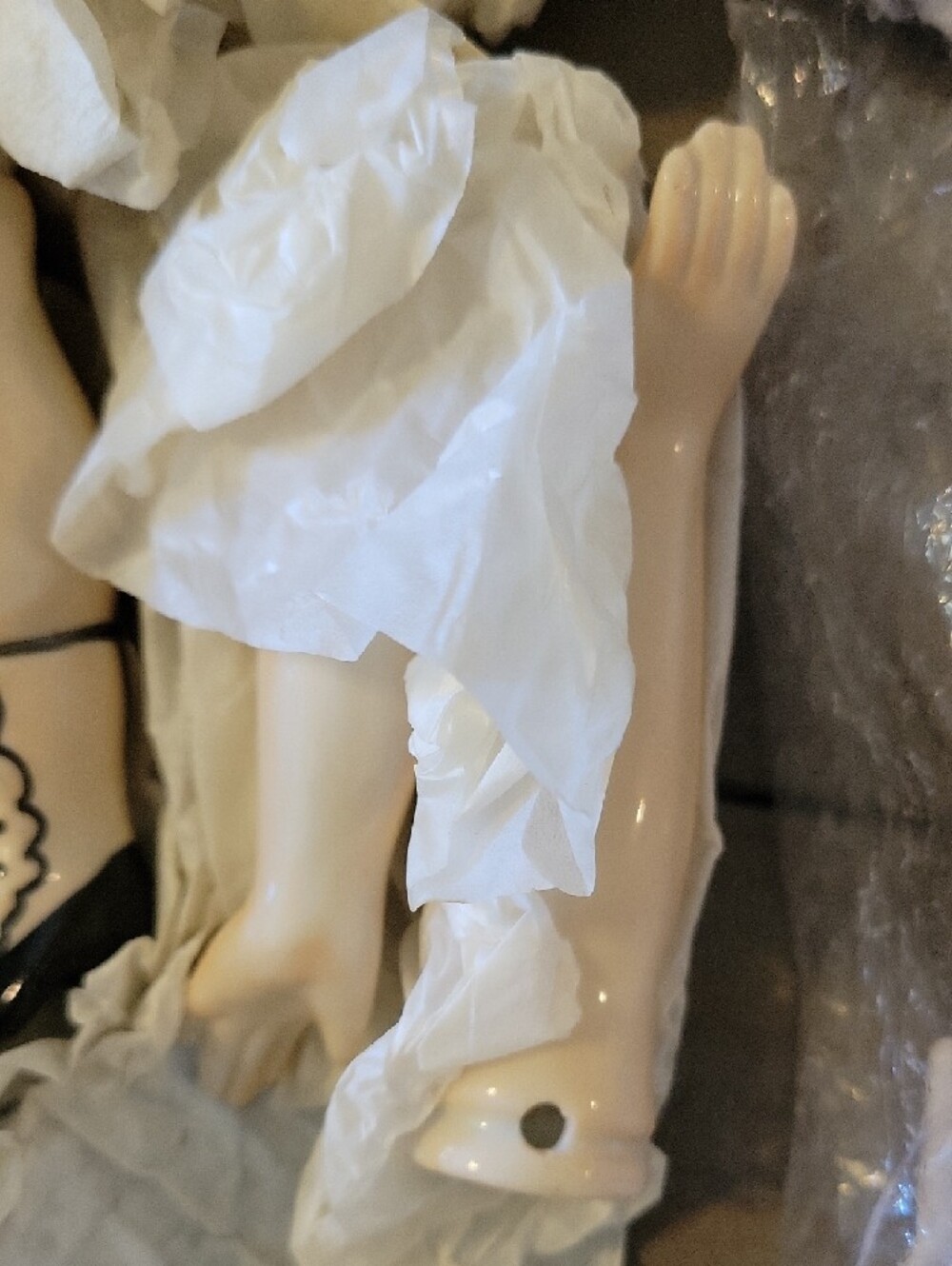 Porcelain Doll Parts With Stuffed Doll Body 9 1/2 Inch - Picture 4 of 5